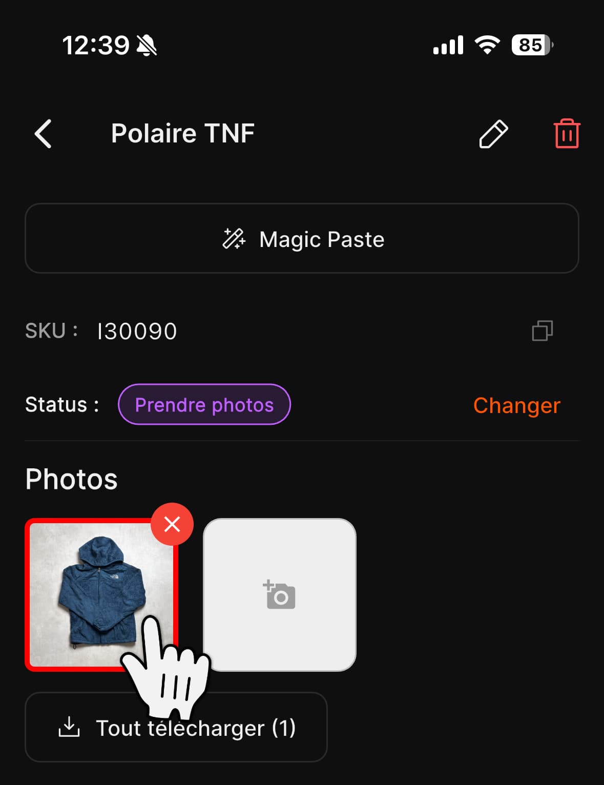 Cliquer sur une photo pour ouvrir la Lightbox