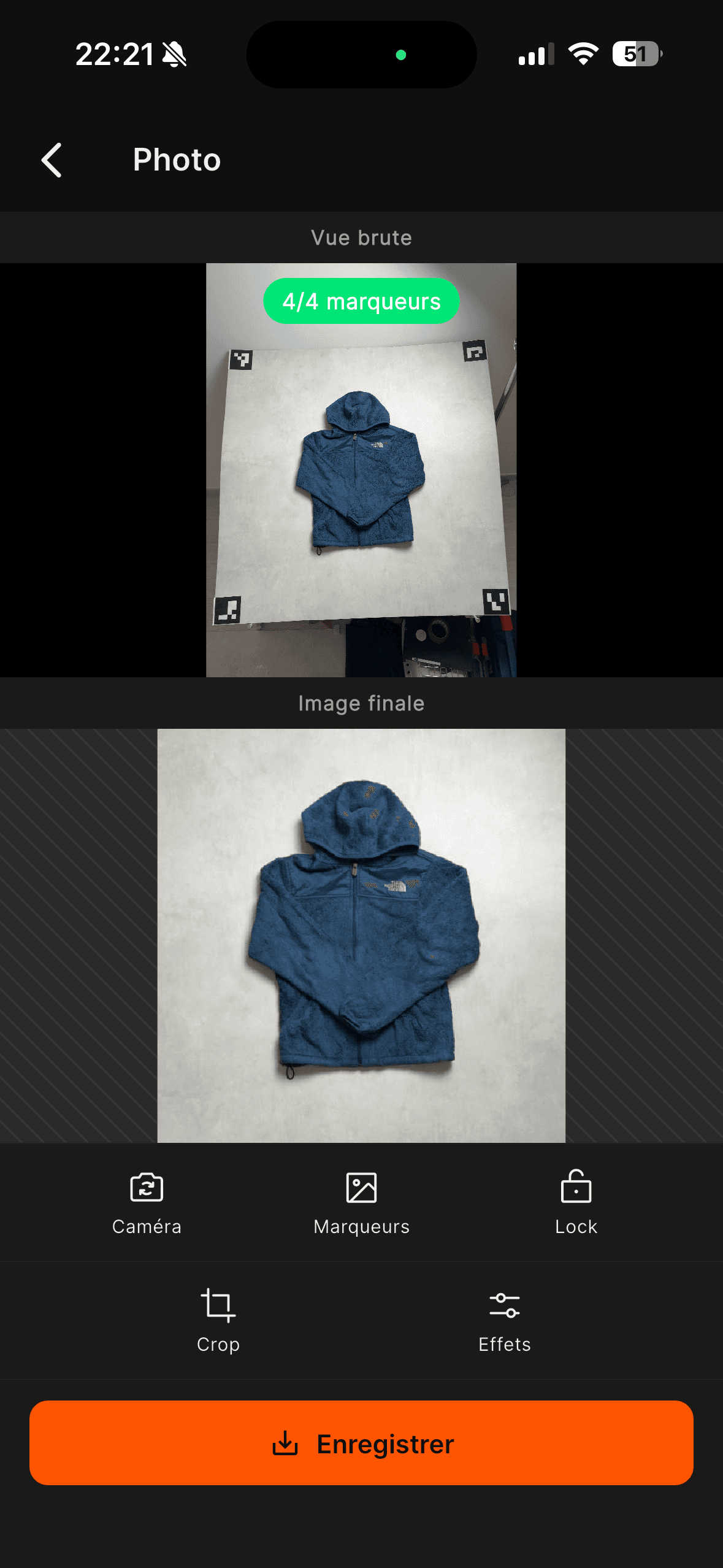 Les deux vues de l'assistant photo
